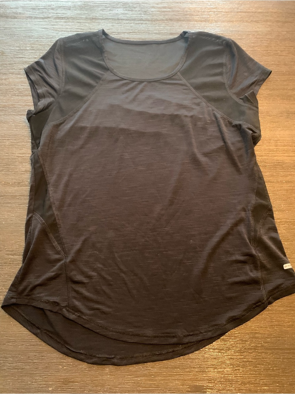 Athletic Works Black Short Sleeve Scoop Neck Active Tee